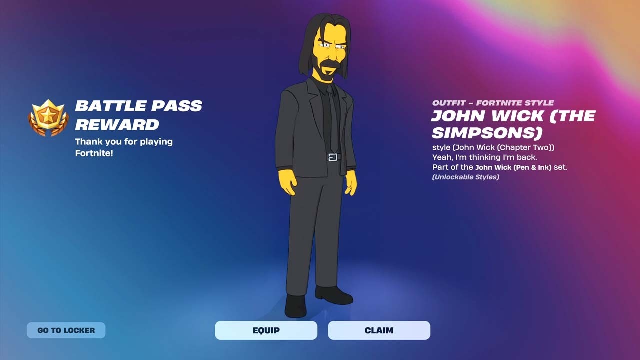 Fortnite Complete 'John Wick' Quests Guide - How to Unlock The Simpsons John Wick