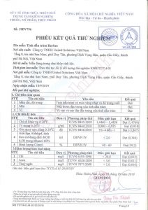 Phiếu kết qua thử nghiệm